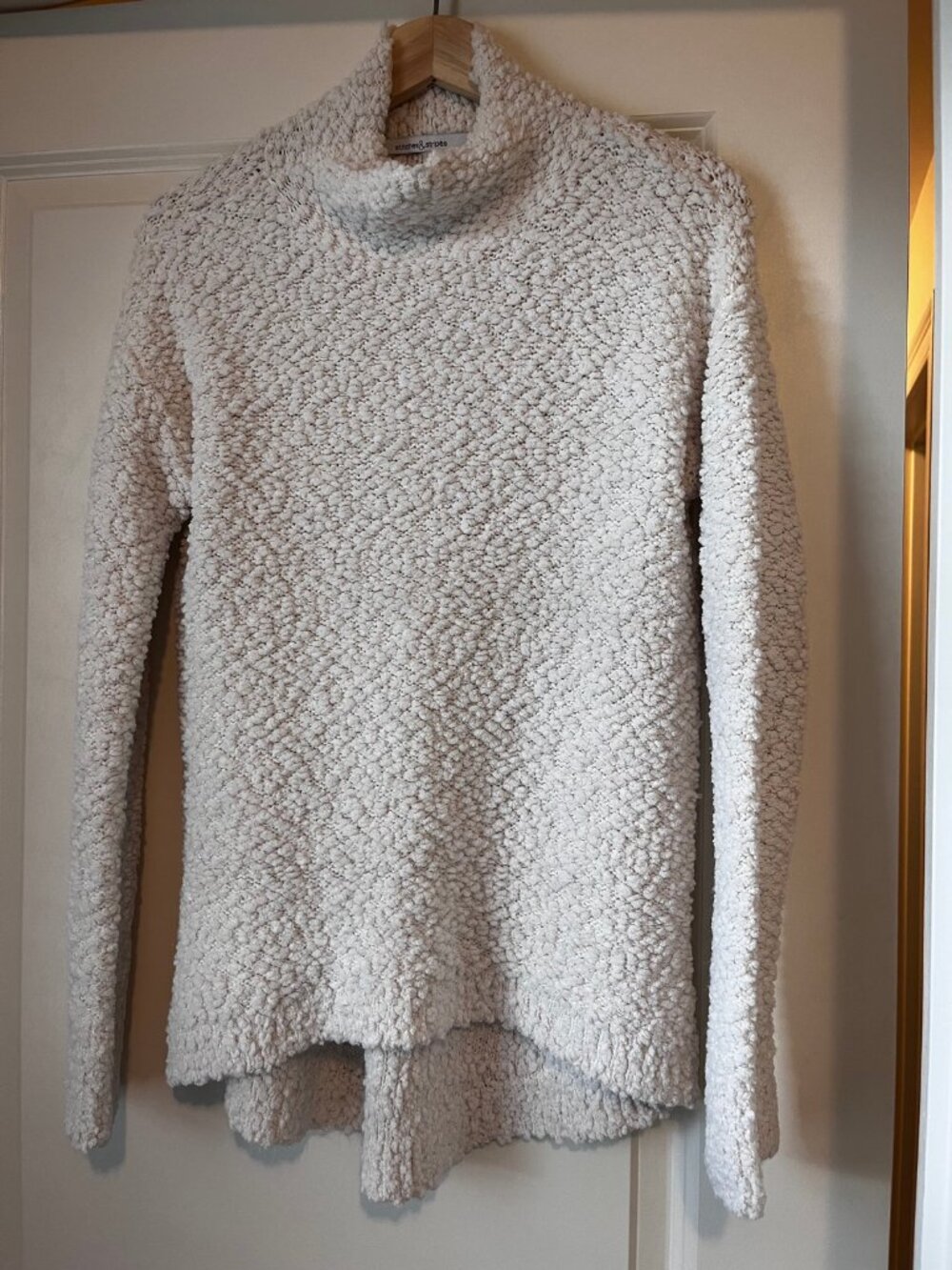 Stitches & Stripes Cream Boucle Mock-Neck Sweater - Size S